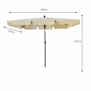 Ak furniture Zahradní slunečník FLOKS 200x125 cm béžový