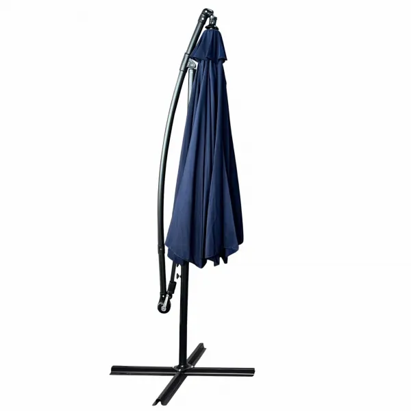 Ak furniture Zahradní slunečník ASTER s boční nohou 300 cm tmavě modrý