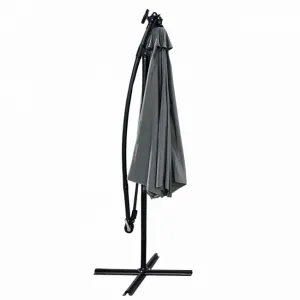 Ak furniture Zahradní slunečník MILIN s LED osvětlením 300 cm světle šedý