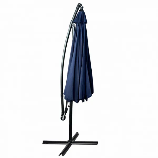 Ak furniture Zahradní slunečník ASTER s boční nohou 300 cm tmavě modrý