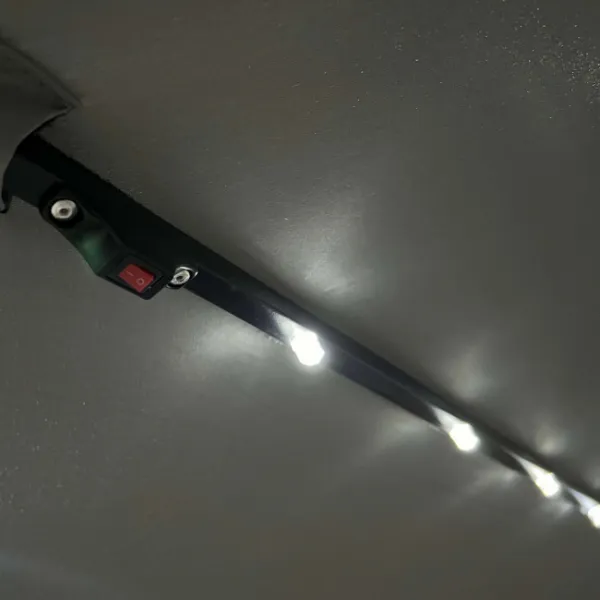 Ak furniture Zahradní slunečník MILIN s LED osvětlením 300 cm světle šedý
