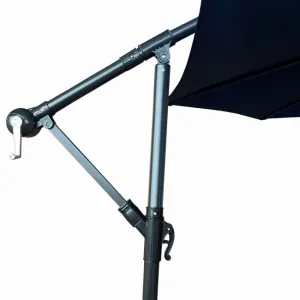 Ak furniture Zahradní slunečník ASTER s boční nohou 300 cm tmavě modrý