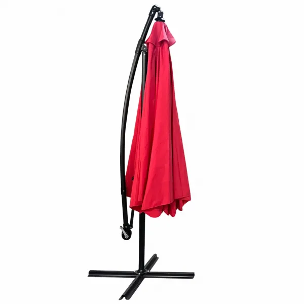 Ak furniture Zahradní slunečník CYNIA s boční nohou 300 cm červený