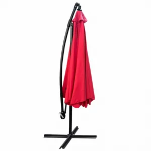 Ak furniture Zahradní slunečník CYNIA s boční nohou 300 cm červený