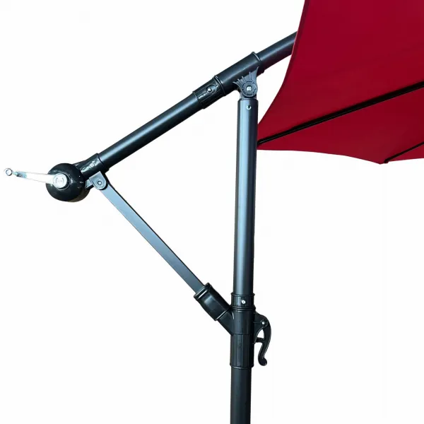 Ak furniture Zahradní slunečník ASTER s boční nohou 300 cm červený