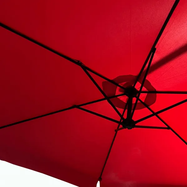 Ak furniture Zahradní slunečník CYNIA s boční nohou 300 cm červený