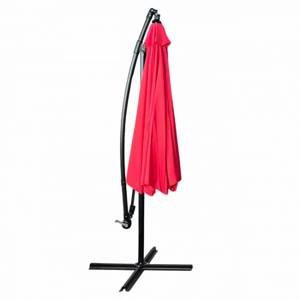 Ak furniture Zahradní slunečník ASTER s boční nohou 300 cm červený