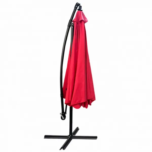 Ak furniture Zahradní slunečník CYNIA s boční nohou 300 cm červený