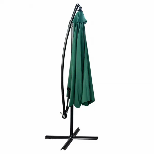 Ak furniture Zahradní slunečník CYNIA s boční nohou 300 cm tmavě zelený