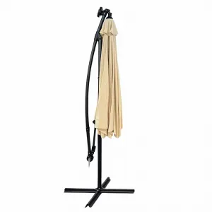 Ak furniture Zahradní slunečník MILIN s LED osvětlením 300 cm béžový