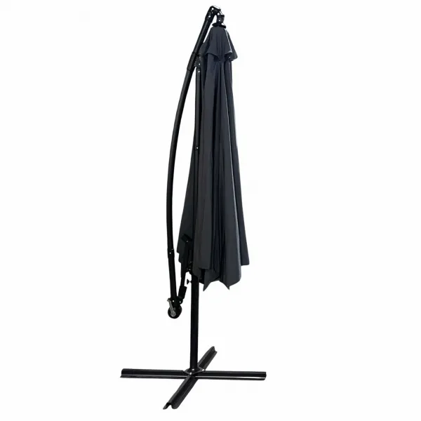 Ak furniture Zahradní slunečník CYNIA s boční nohou 300 cm tmavě šedý