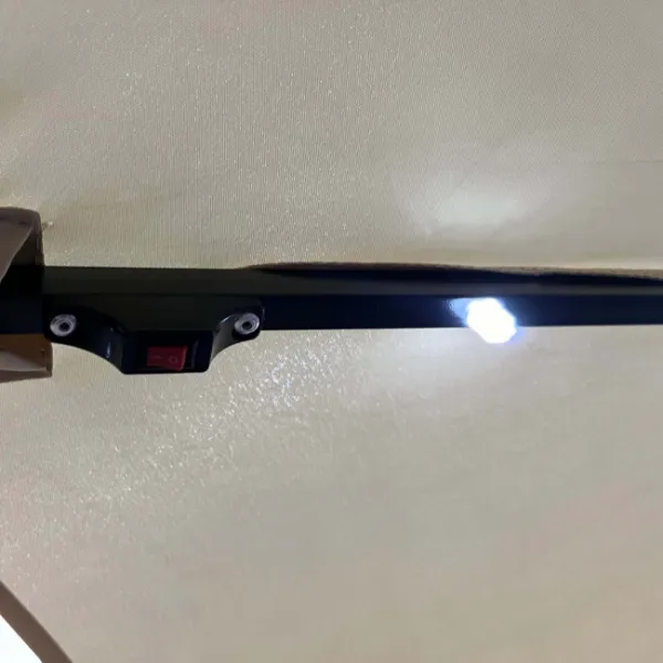 Ak furniture Zahradní slunečník MILIN s LED osvětlením 300 cm béžový