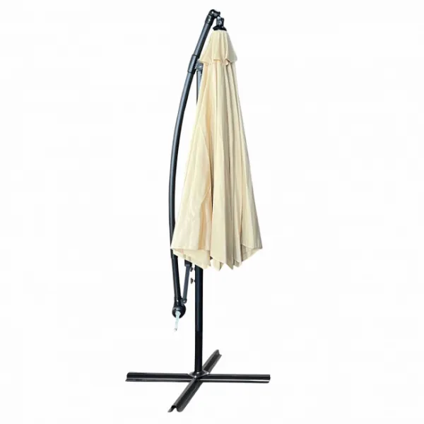 Ak furniture Zahradní slunečník ASTER s boční nohou 300 cm béžový