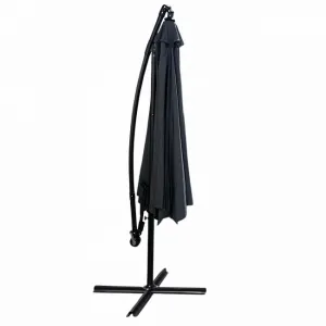 Ak furniture Zahradní slunečník CYNIA s boční nohou 300 cm tmavě šedý