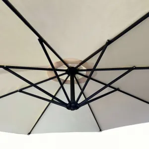 Ak furniture Zahradní slunečník ASTER s boční nohou 300 cm béžový