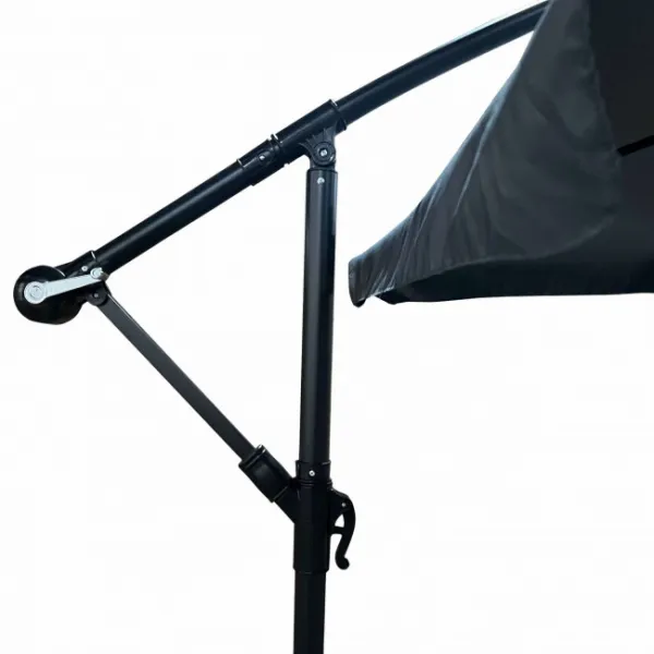 Ak furniture Zahradní slunečník CYNIA s boční nohou 300 cm tmavě šedý