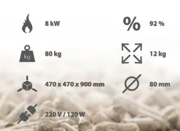 Peletové krbové kachle Brikona Regina 8kW