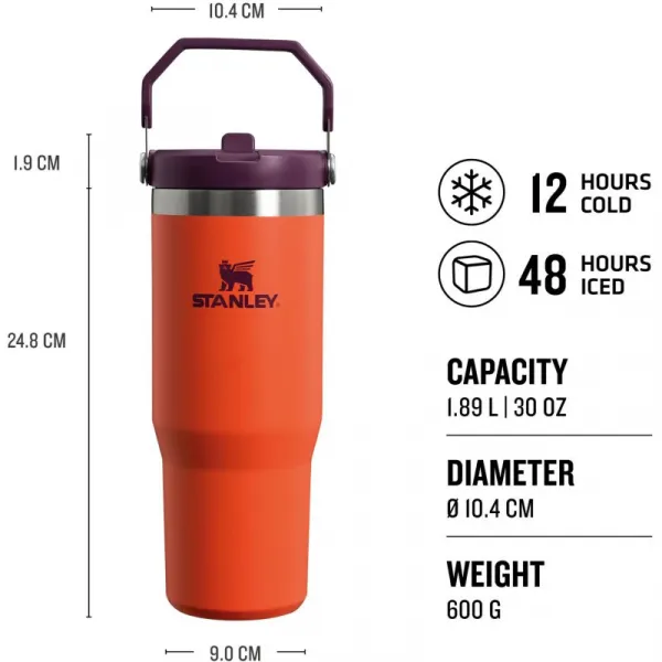 Stanley IceFlow™ Flip Straw Tumbler fľaša na vodu z nehrdzavejúcej ocele Tigerlilly 890 ml