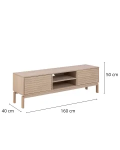 Actona TV stolek Linley 160 cm dub bělený