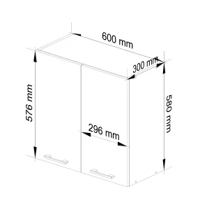 Ak furniture Kuchynská skrinka Olivia W II 60 cm - biela závesná