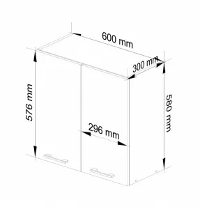 Ak furniture Kuchynská skrinka Olivia W II 60 cm - biela závesná
