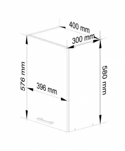 Ak furniture Kuchynská skrinka Olivia W 40 cm - biela závesná