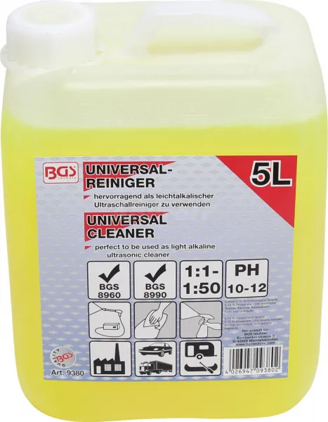 BGS Technics Univerzálny čistič pre vysokotlakové a ultrazvukové čističky, 5 l