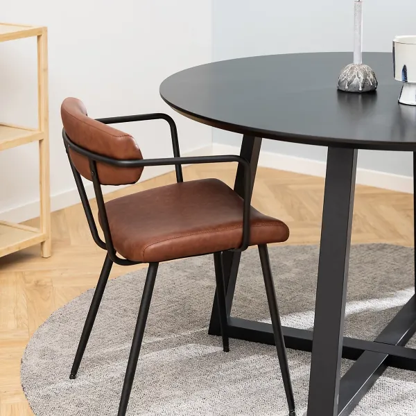 Actona Kulatý jídelní stůl Malika 120 cm černý