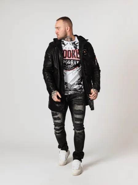 Pánska bunda CIPO & BAXX CM148 BLACK Farba: Čierna, Konfekčná veľkosť: M