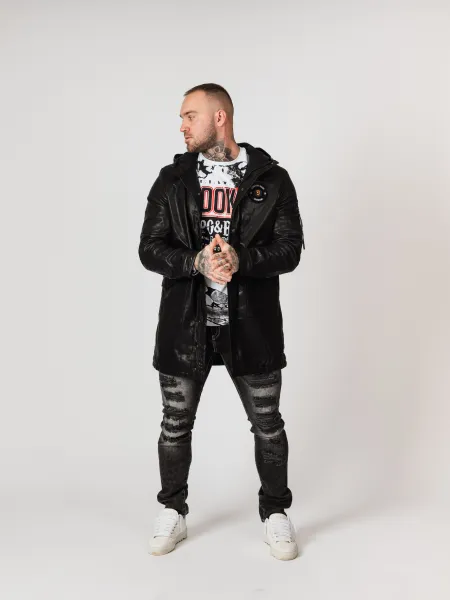 Pánska bunda CIPO & BAXX CM148 BLACK Farba: Čierna, Konfekčná veľkosť: M
