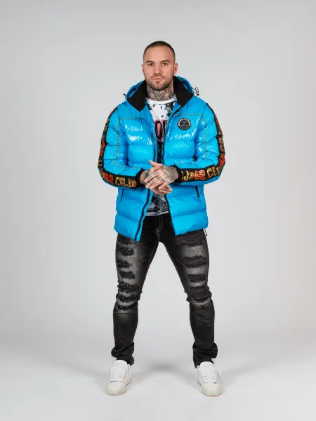 Pánska bunda CIPO & BAXX CM218 BLUE Farba: Modrá, Konfekčná veľkosť: M
