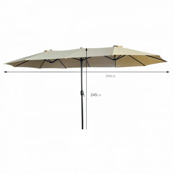 Ak furniture Dvojitý zahradní slunečník TILIA 460x270 cm béžový