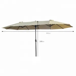 Ak furniture Dvojitý zahradní slunečník TILIA 460x270 cm béžový