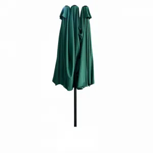 Ak furniture Dvojitý zahradní slunečník TILIA 460x270 cm tmavě zelený