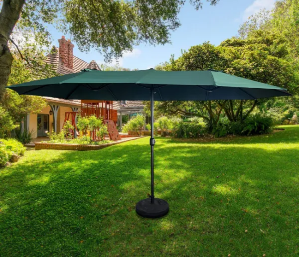 Ak furniture Dvojitý zahradní slunečník TILIA 460x270 cm tmavě zelený