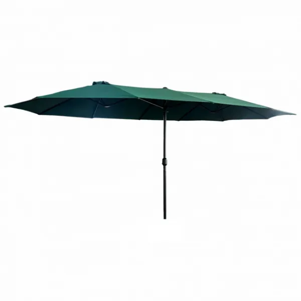 Ak furniture Dvojitý zahradní slunečník TILIA 460x270 cm tmavě zelený