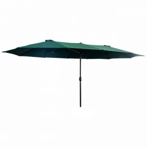 Ak furniture Dvojitý zahradní slunečník TILIA 460x270 cm tmavě zelený