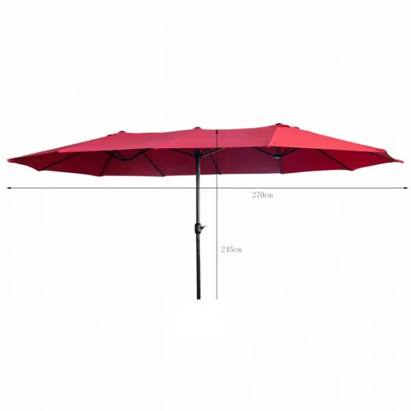 Ak furniture Dvojitý zahradní slunečník TILIA 460x270 cm červený
