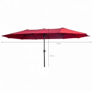 Ak furniture Dvojitý zahradní slunečník TILIA 460x270 cm červený