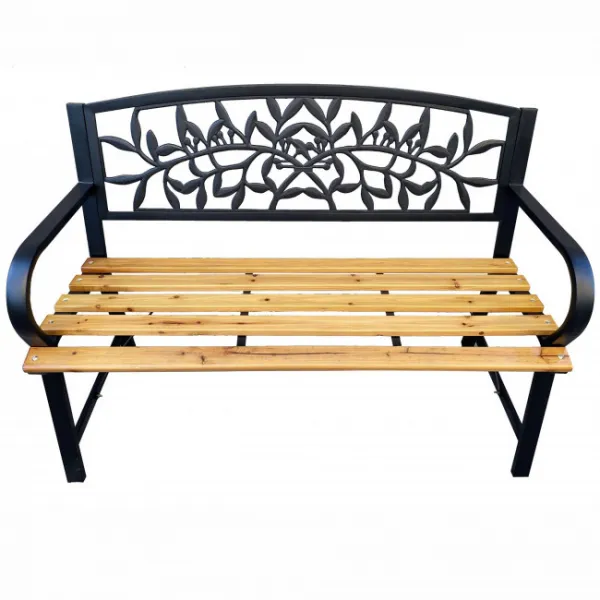 Ak furniture Zahradní lavička REO přírodní dřevo/černá