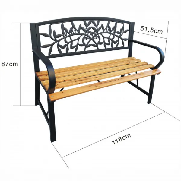 Ak furniture Zahradní lavička REO přírodní dřevo/černá