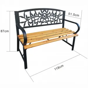 Ak furniture Zahradní lavička REO přírodní dřevo/černá