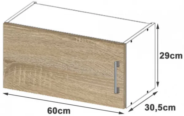 Ak furniture Kuchynská závesná skrinka W 60cm Artus biela/sonoma