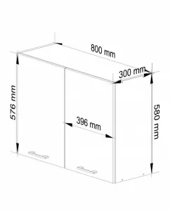 Ak furniture Kuchynská skrinka Olivia W I 80 cm - biela závesná