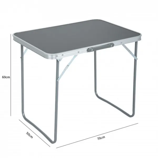 Ak furniture Kempingový stolek ARES 70x50 cm šedý