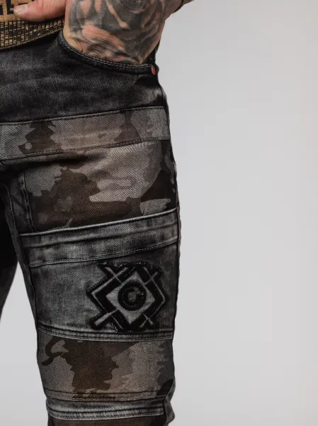 Pánske rifle CIPO & BAXX CD859 BLACK Farba: Čierna, Konfekčná veľkosť: W38/L32