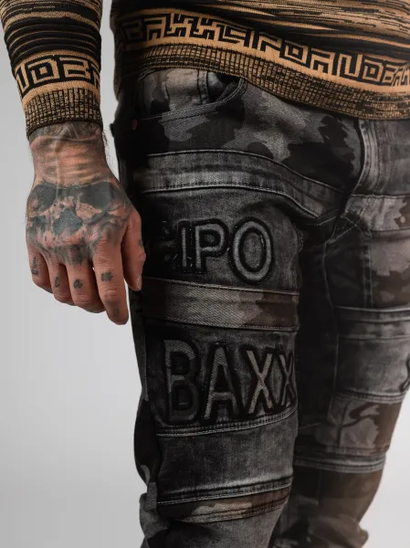 Pánske rifle CIPO & BAXX CD859 BLACK Farba: Čierna, Konfekčná veľkosť: W38/L32