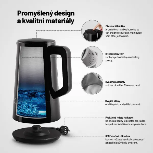 Rýchlovarná kanvica Lauben Electric Kettle 1800BC