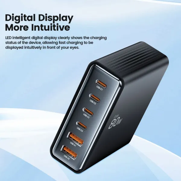Tech-Protect DC80W Desktop Charger PD80W/QC3.0 - Black
