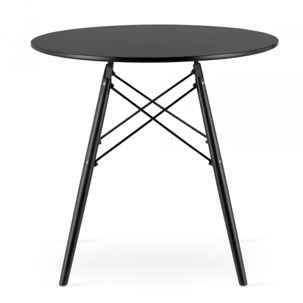 Wellhox Okrúhly stôl TODI 80 cm - čierny / čierne nohy 9403 20 80 00